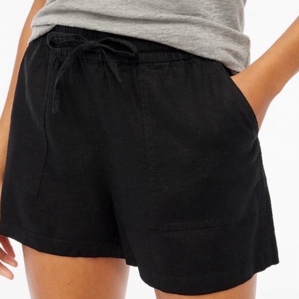 J. Crew Women's Black Linen Blend Shorts